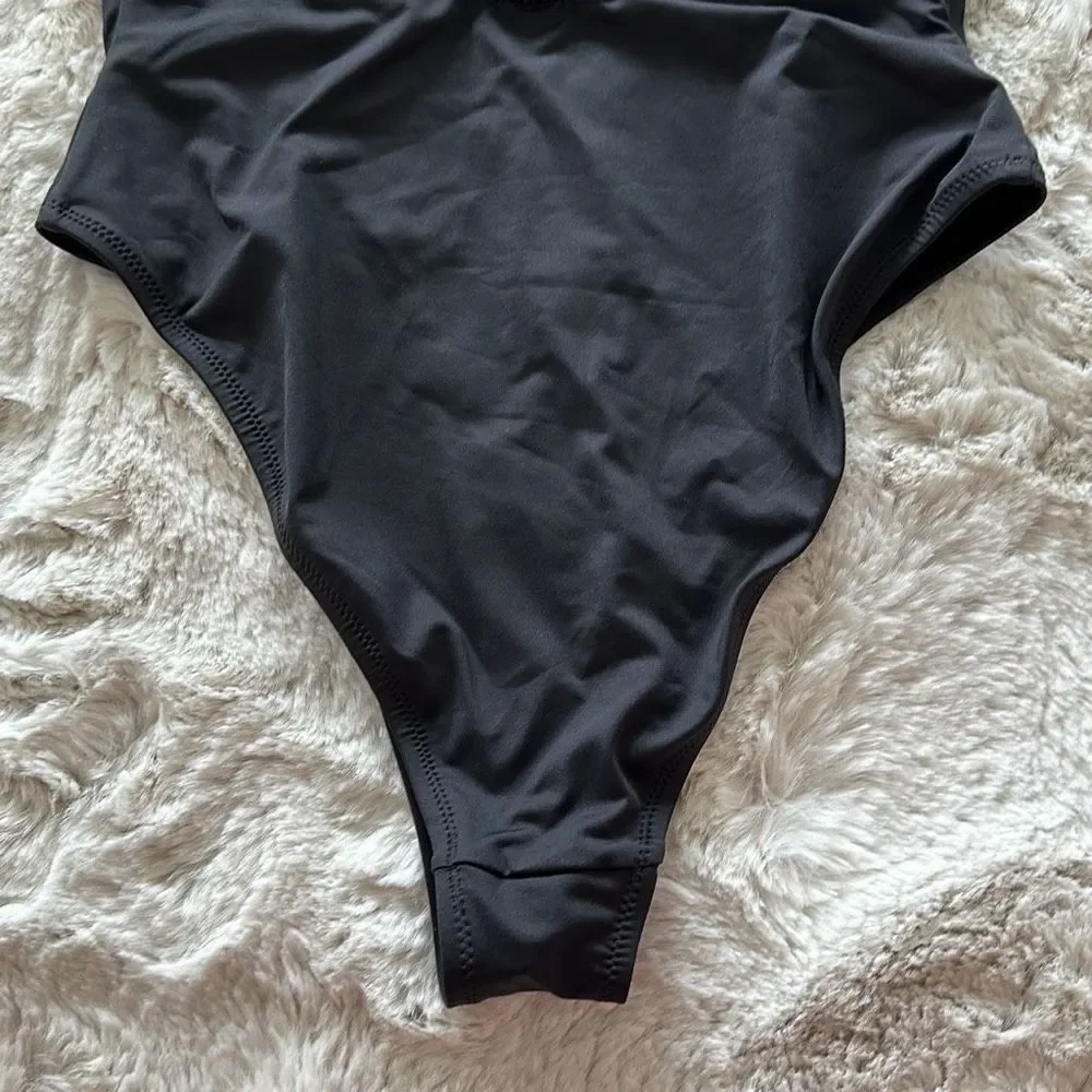 SKIMS Signature Swim Scoop Neck One Piece Onyx Size L